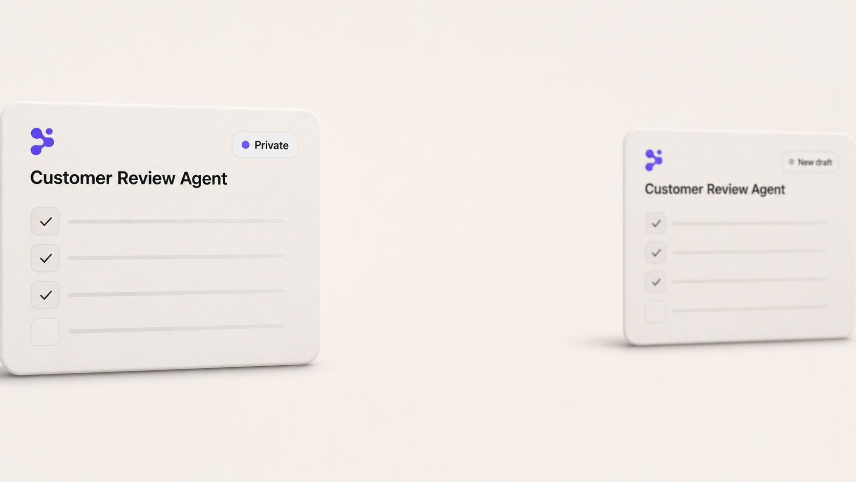 Two isolated copies of the same private Customer Review Agent